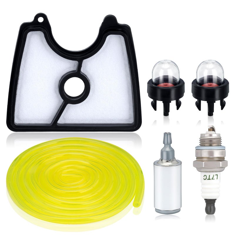 Powtol 545112101 125B Air Filter Kit for Husqvarna 125B 125BX 125BVX Leaf Blower Parts Craftsman 358794810 358794811 Leafblower Tune Up Kit with 125B Fuel Filter Line Spark Plug Primer Bulb - Image 1